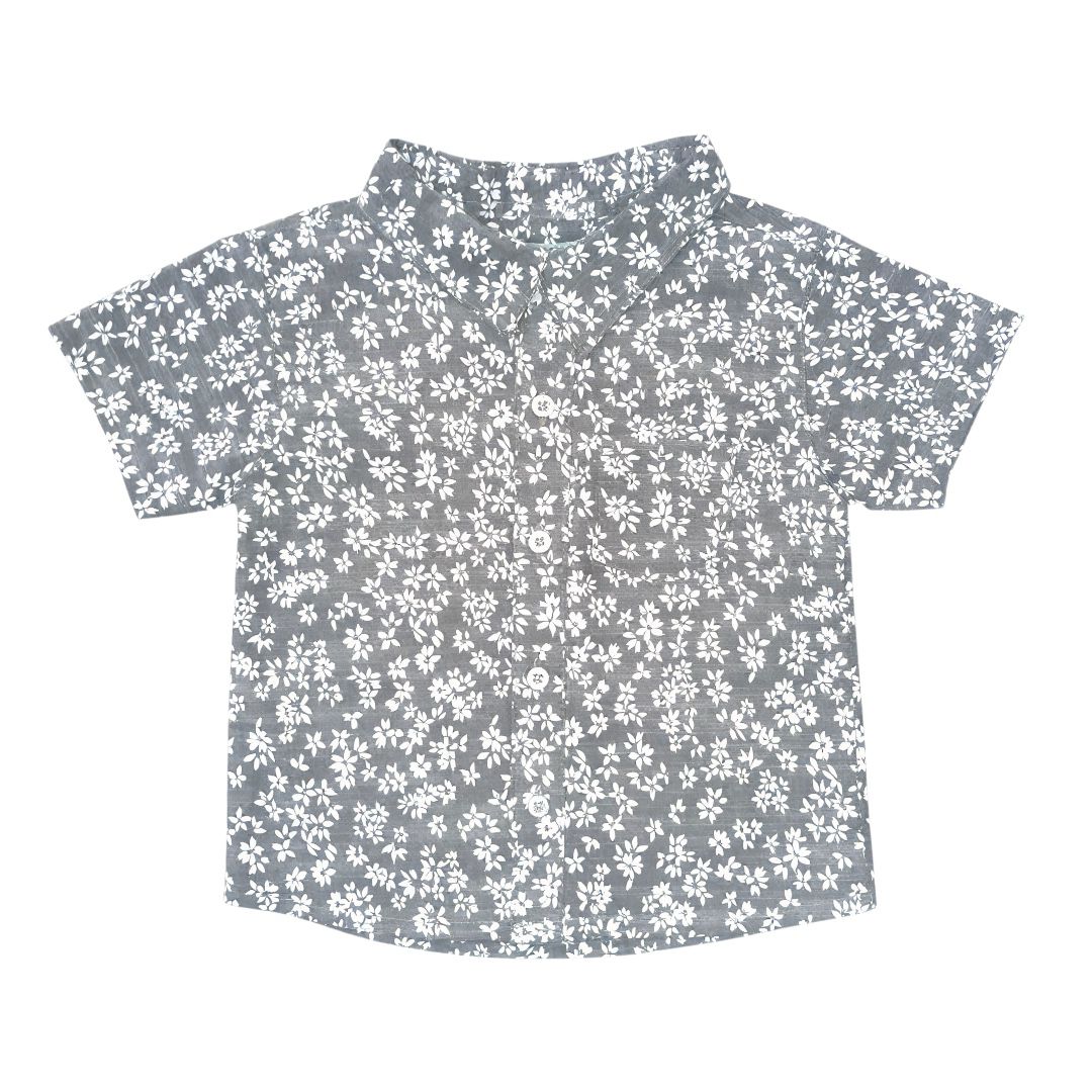 Flower Printed Shirt - Ash
