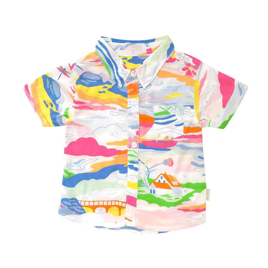 Island Doodle Button Up Shirt