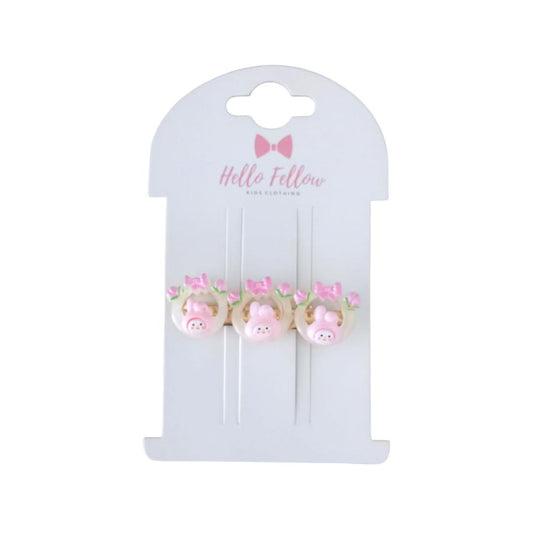 Girl's Hair Clips - Pink Bunny