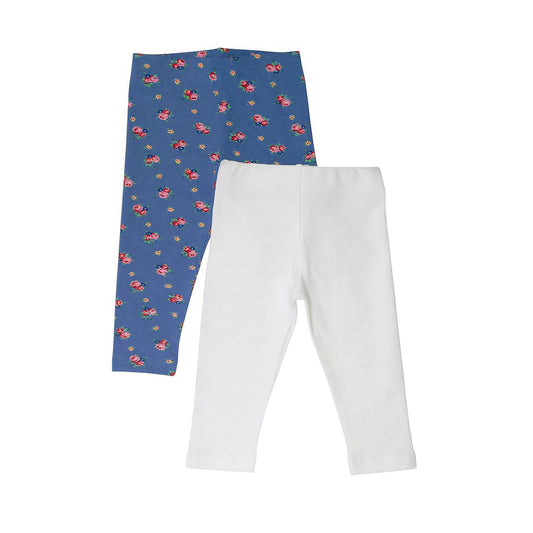 Legging 2pcs Set - White & Flower Print