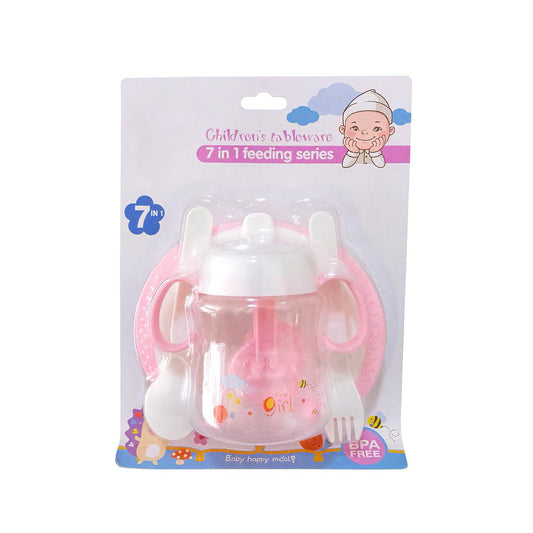 7 in 1 Baby Feeding Set - Pink