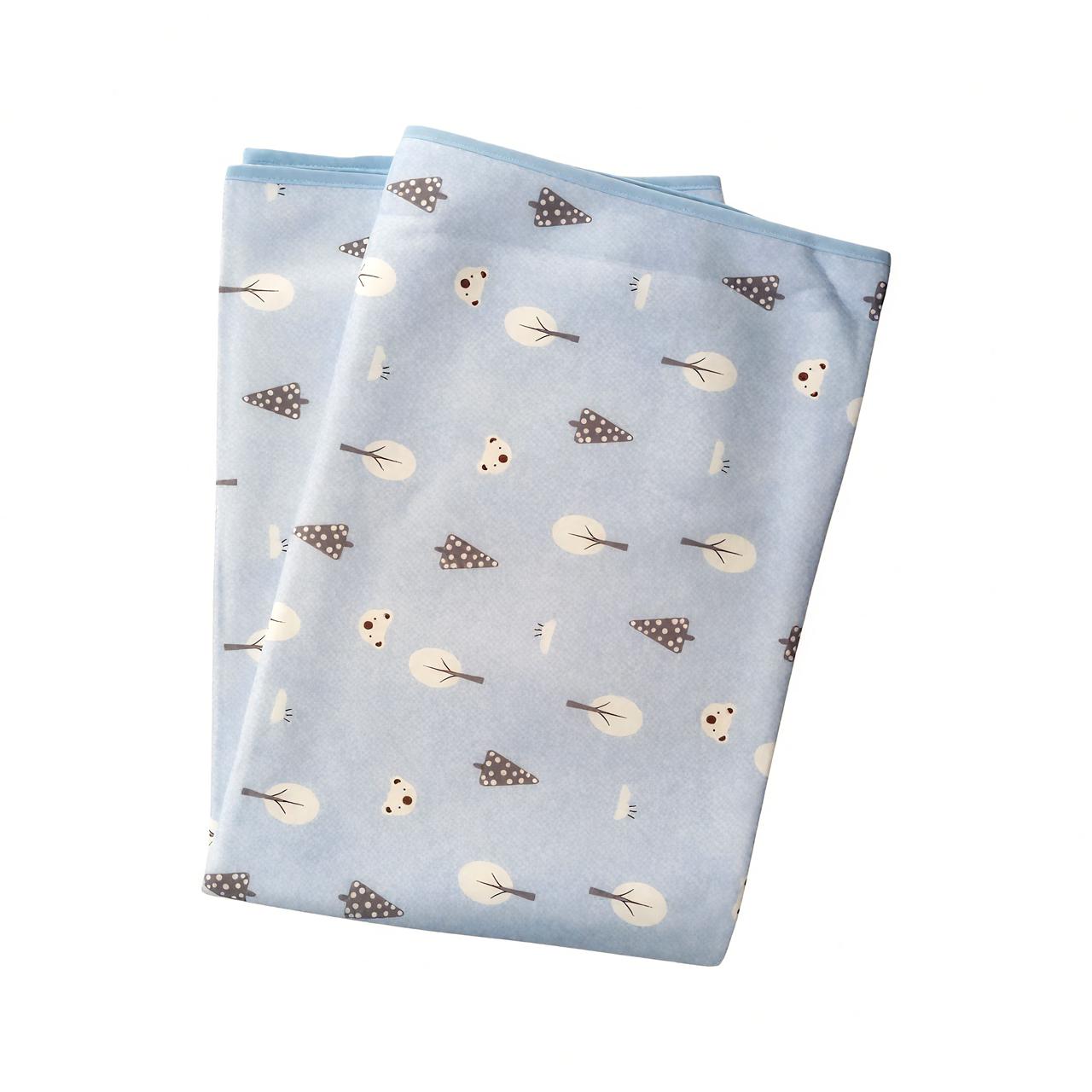 Forest Bear Baby Cot Sheet - Blue
