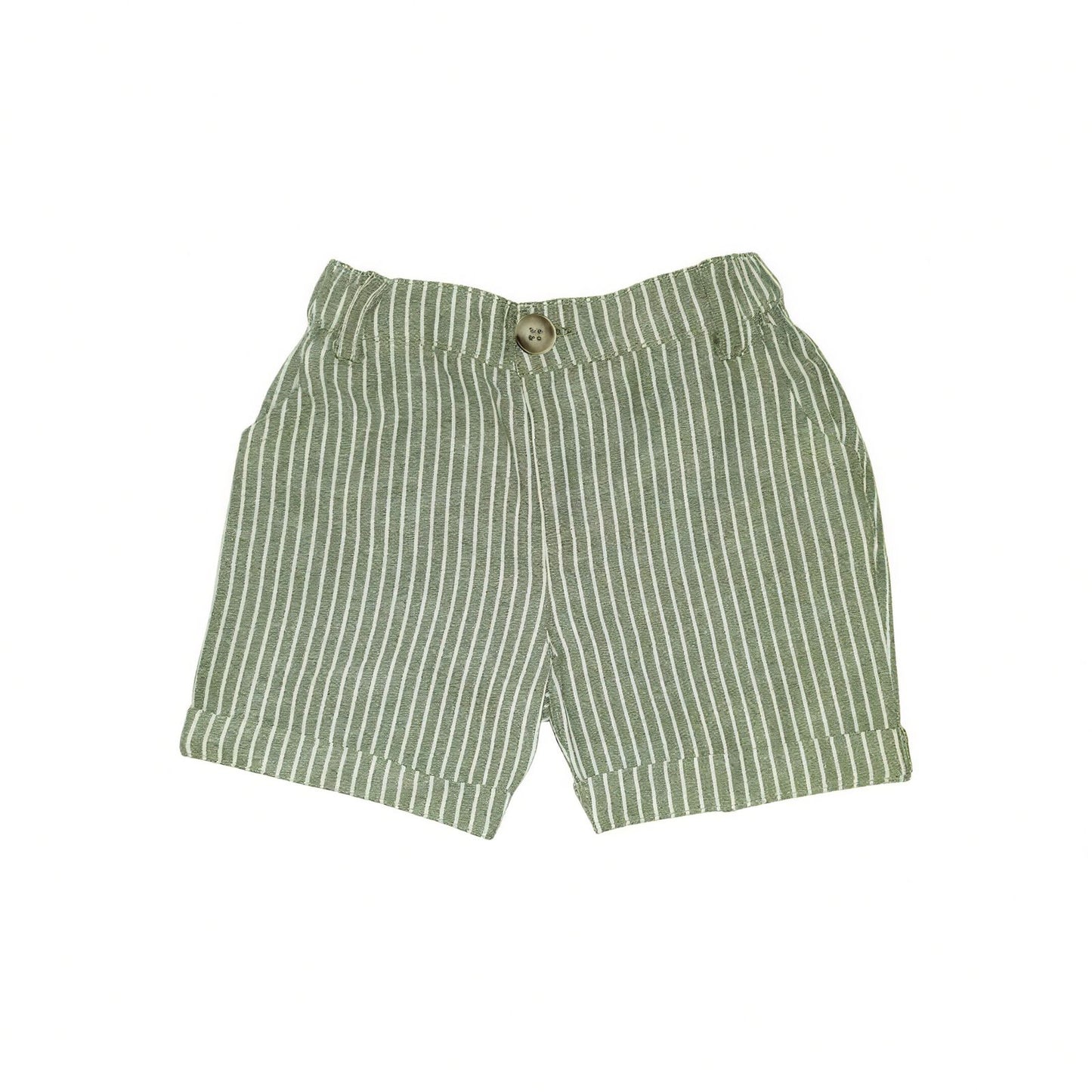 Boy's Short - Dark Green & White