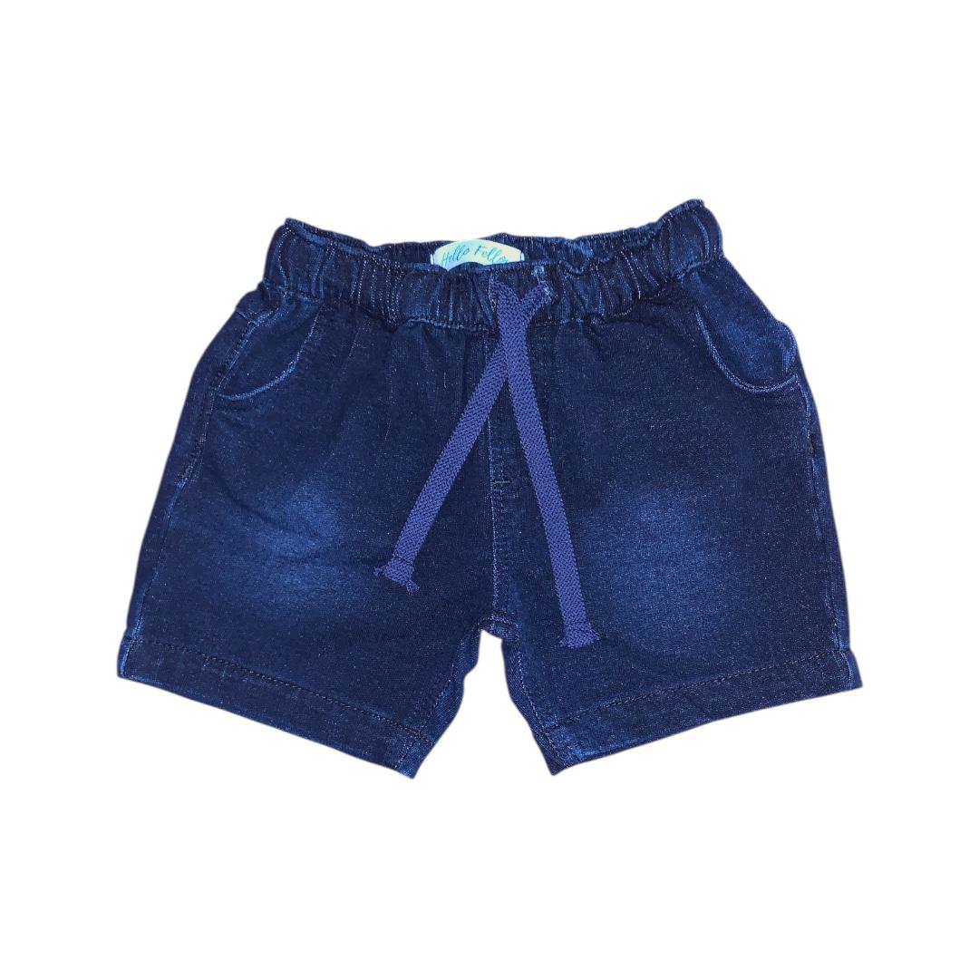 Denim Short with Cord - Dark Blue