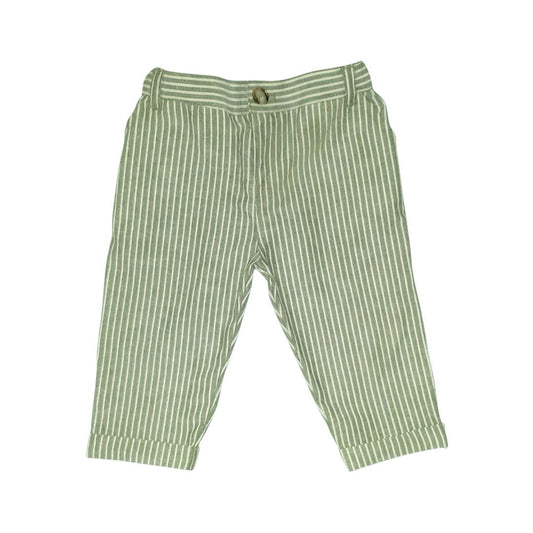 Boy's Pant - Dark Green & White Stripe