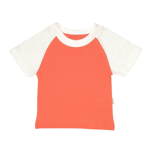 Raglan T Shirt - Orange & White