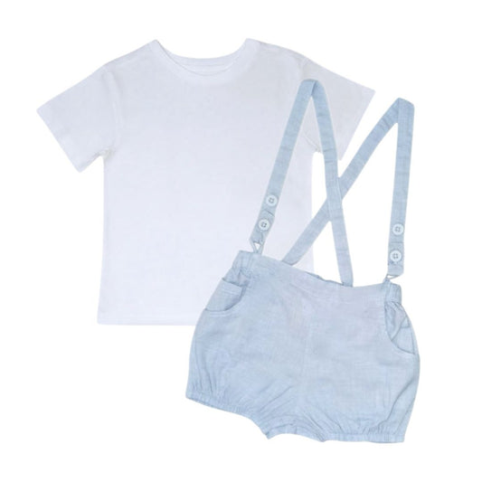 Boy's Dungaree Kit - Blue & White
