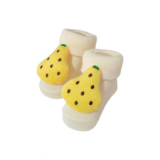 Pears Fruit Design Infant Socks - Cream