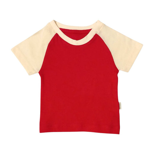 Kid's T Shirt - Red & Cream