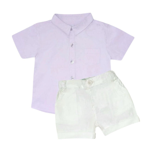 Light Purple Shirt with White Short
