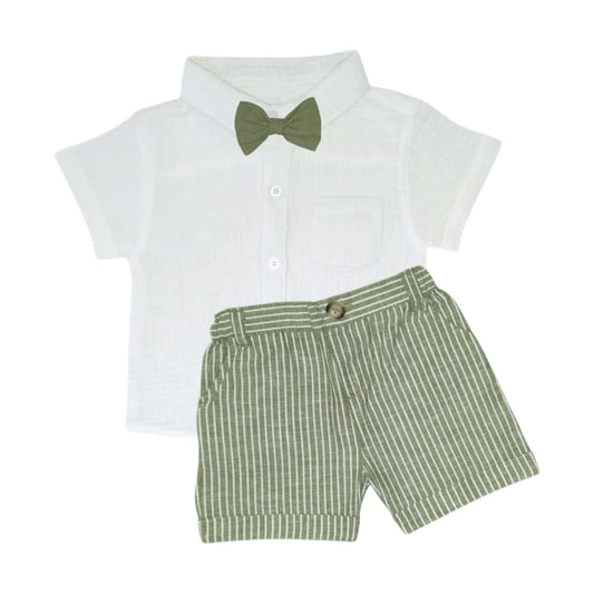Boy's Formal Outfit - Green & White