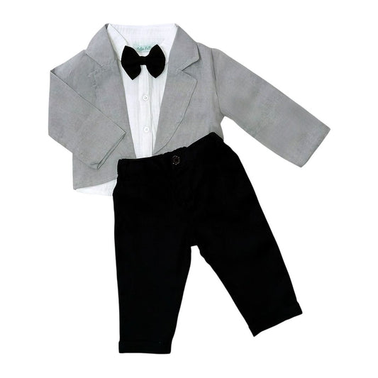 Boy's Formal Outfit - Black & Ash