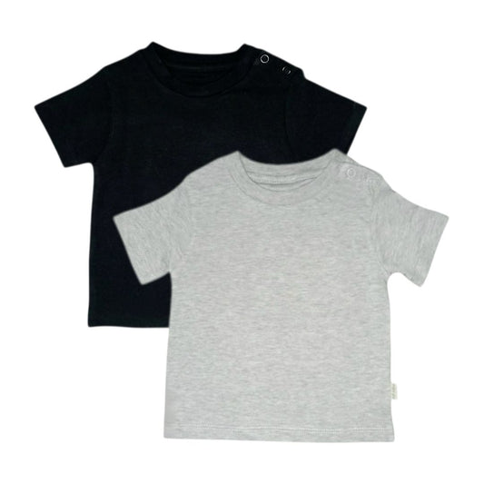 2pcs T Shirt Pack - Black & Ash