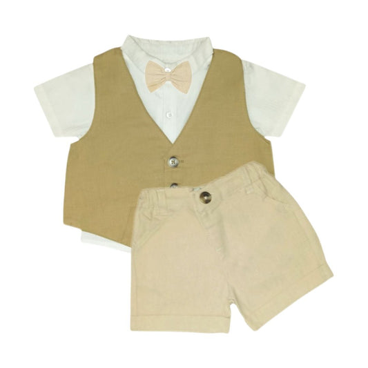 Boy's Partywear Kit - Tan, Beige & White