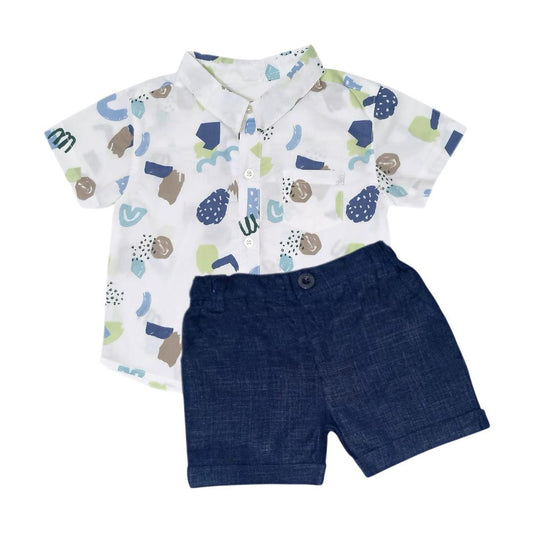 Playful Shapes Printed Shirt with Short