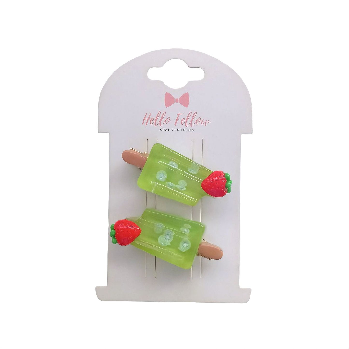 Ice-Cream Shape Hair Clips 2pcs - Green