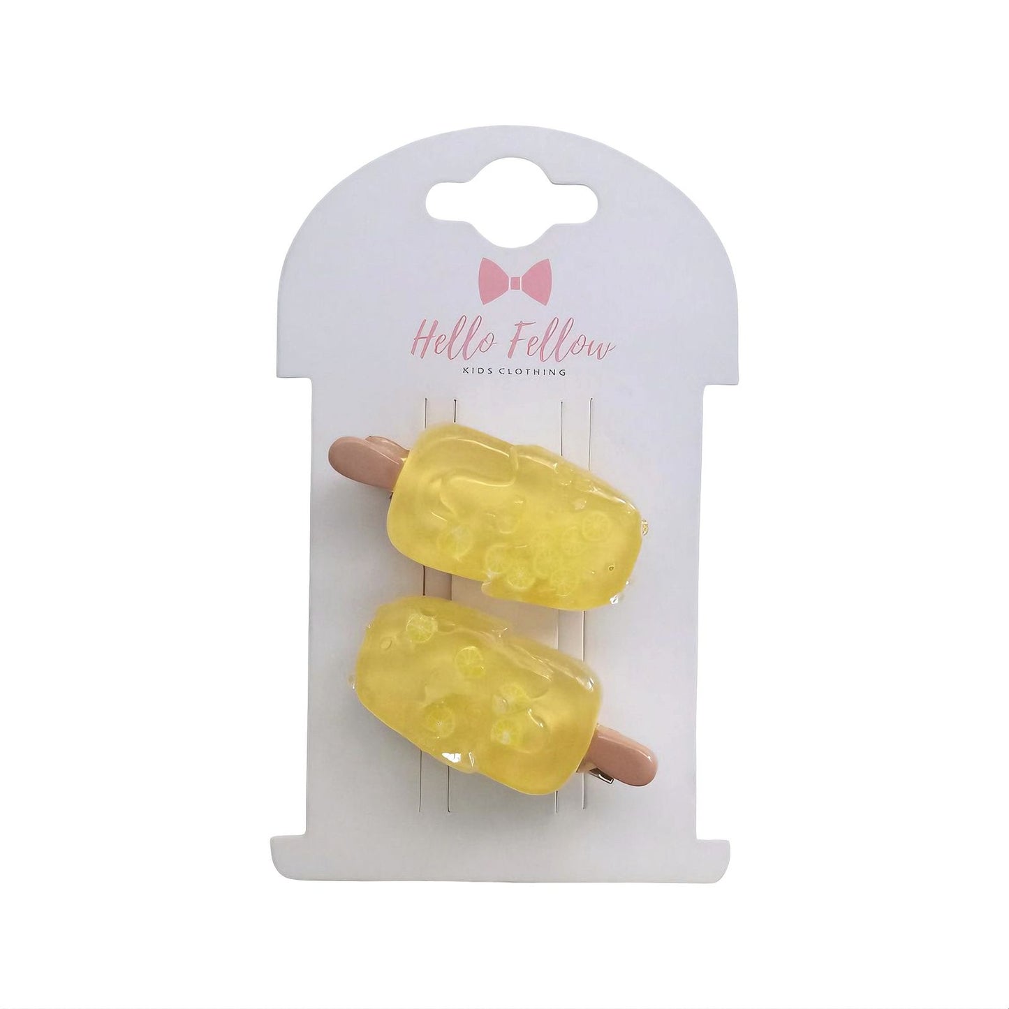 Ice-Cream Shape Hair Clips 2pcs - Yellow