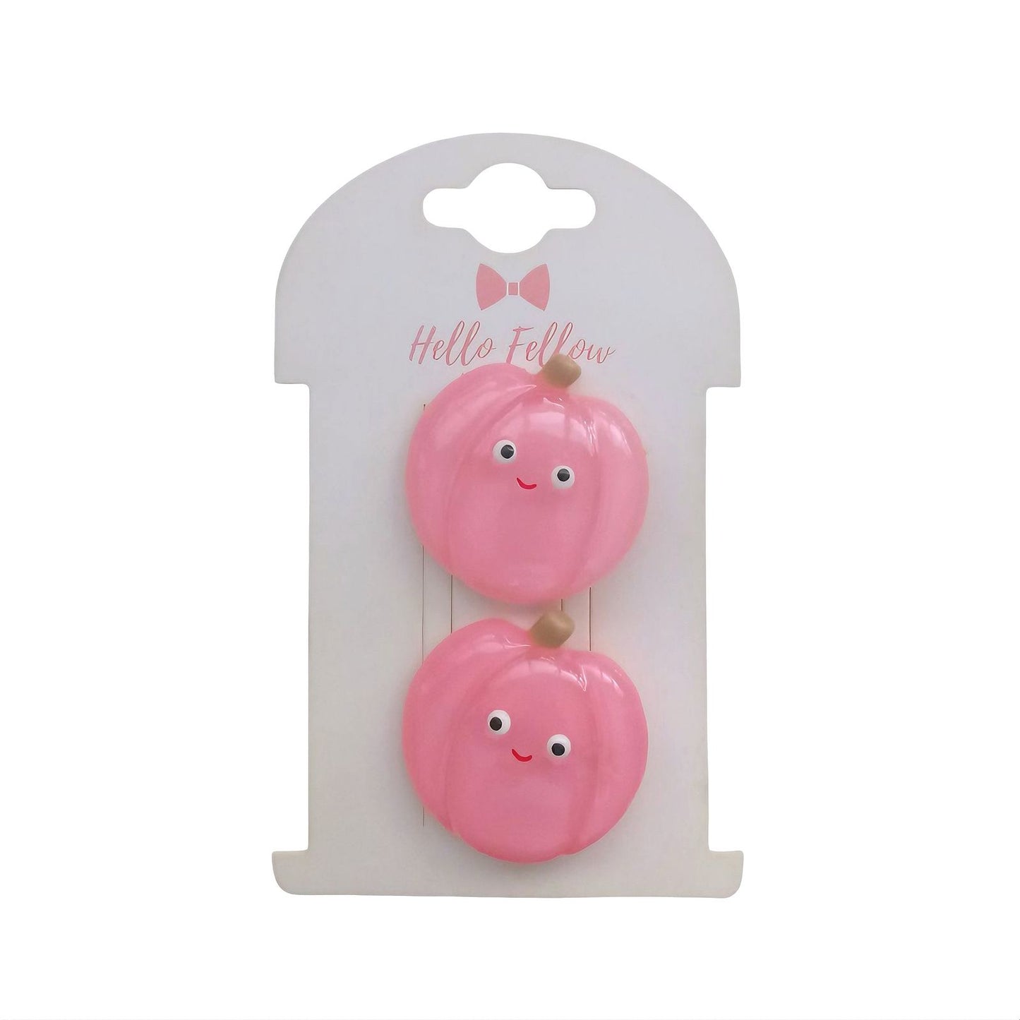 Pumpkin shape hair clips - 2 pcs