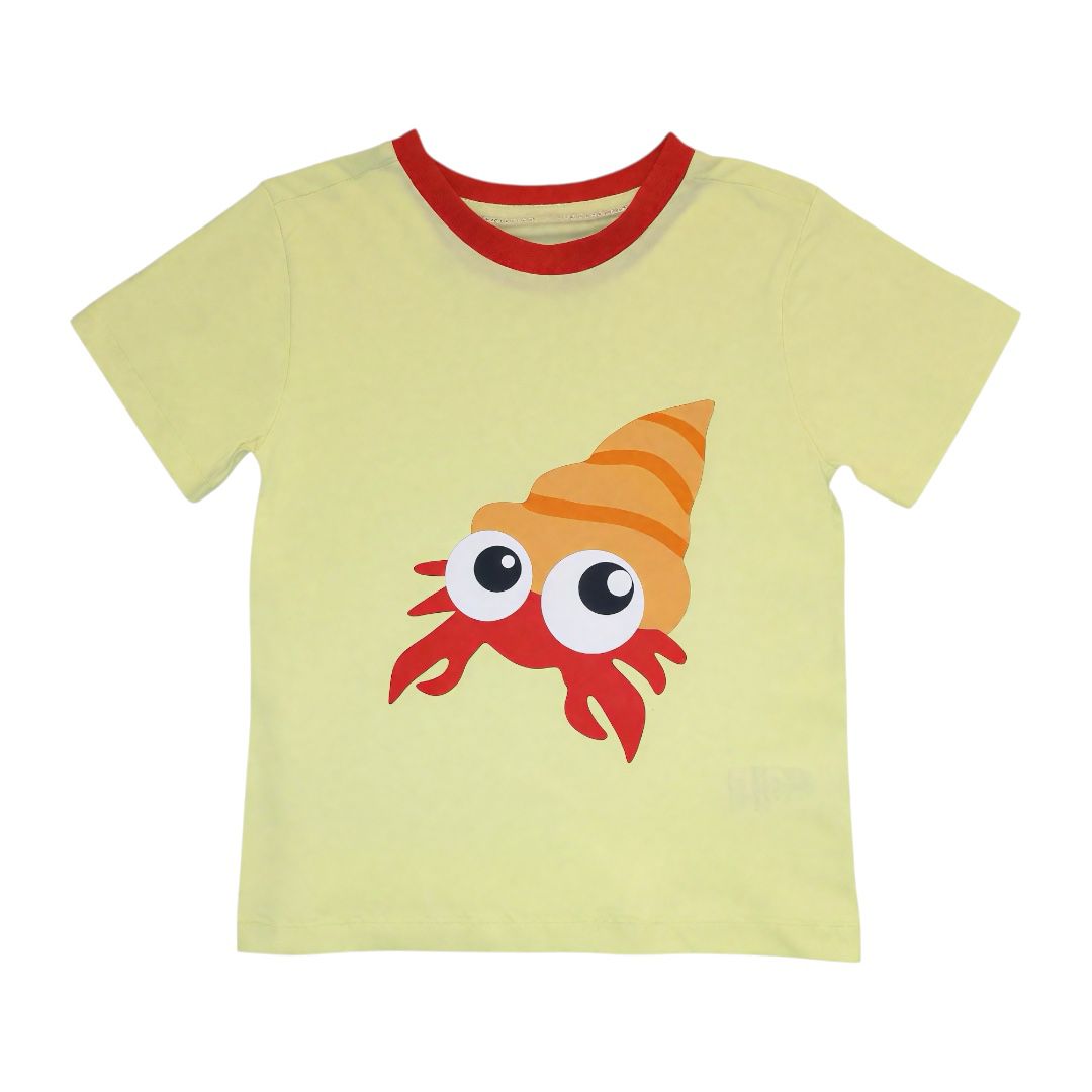 Crab Printed T Shirt - Yellow
