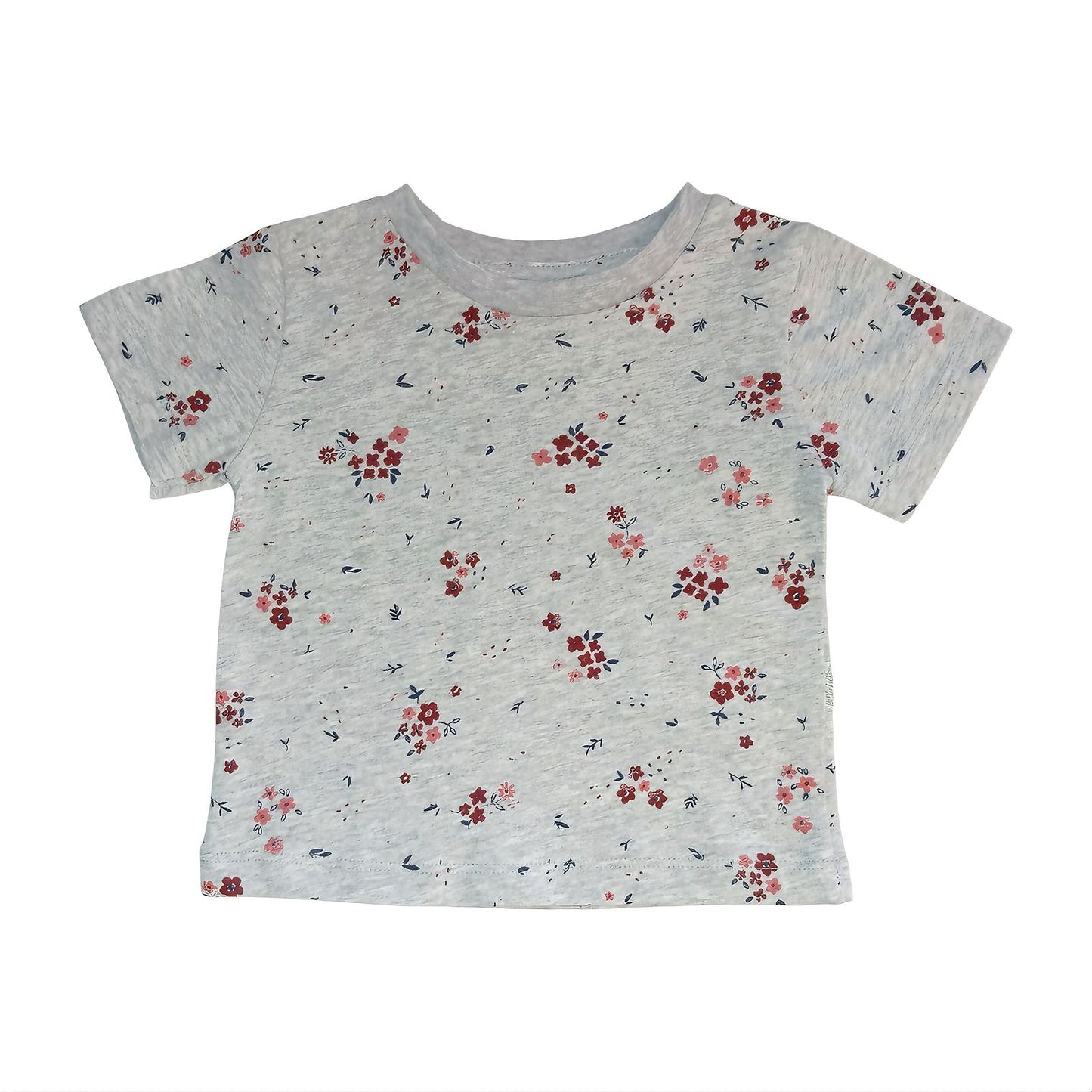 Floral Print T Shirt - Ash