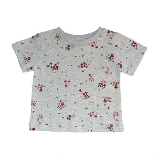 Floral Print T Shirt - Ash