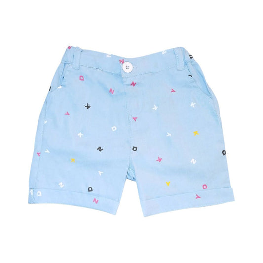 Letter Print Short - Light Blue