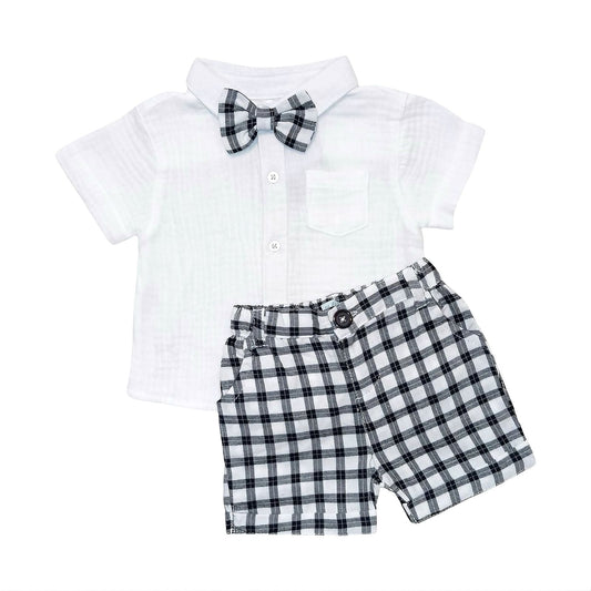 Boy's Outfit Set - Black & White