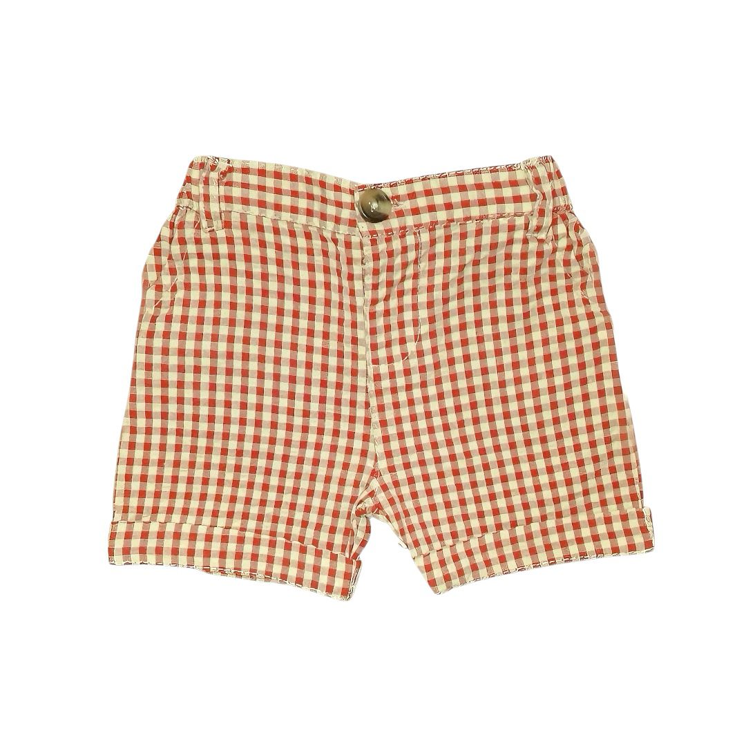 Red & Beige Check Short