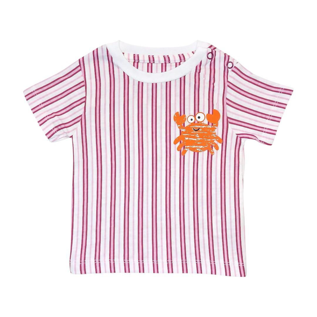 Crab Printed Stripe T Shirt