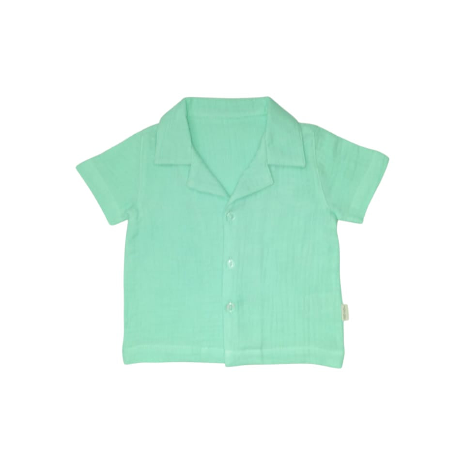 Boy's Collared Mint Green Shirt