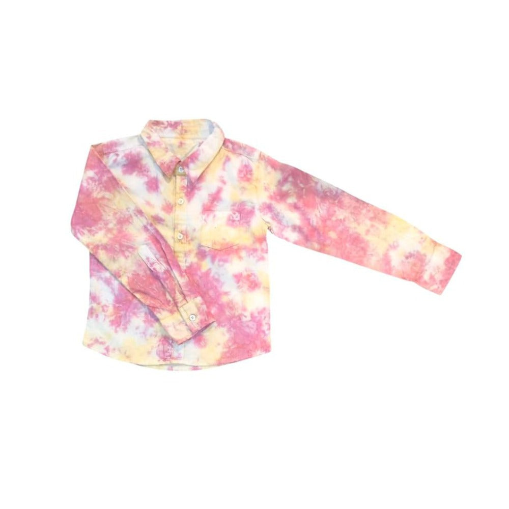 Pink and Yellow Bathik Long Sleeve Shirt