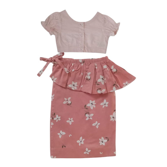 Girl's Avrudu Redda Hatta-Peach