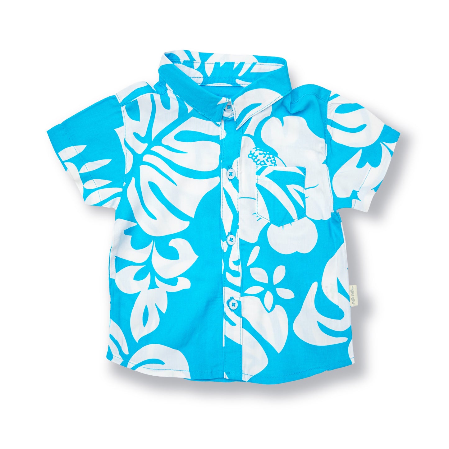 Leaf Print Blue Shirt