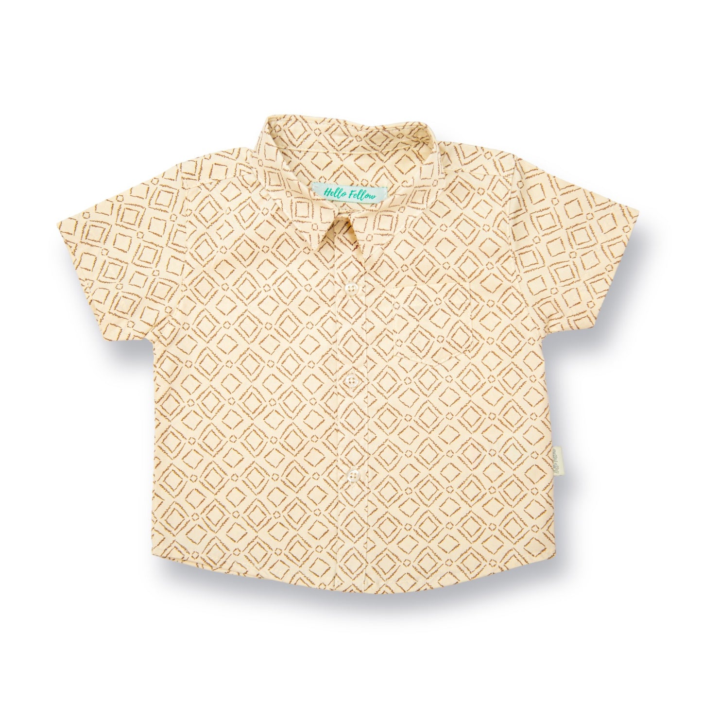 Brown Square Print Shirt