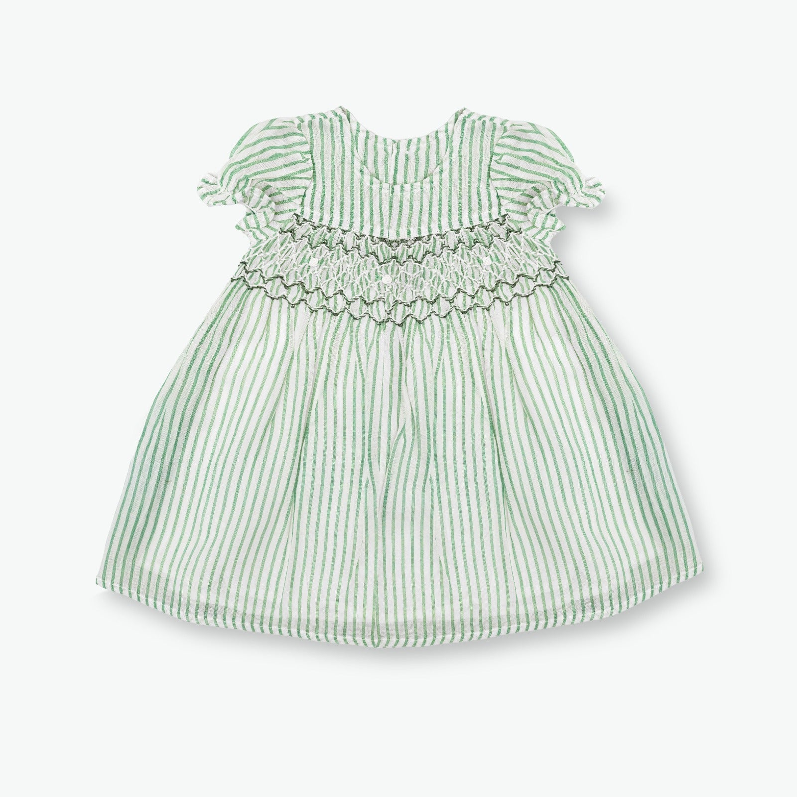 Green & White Striped Frock