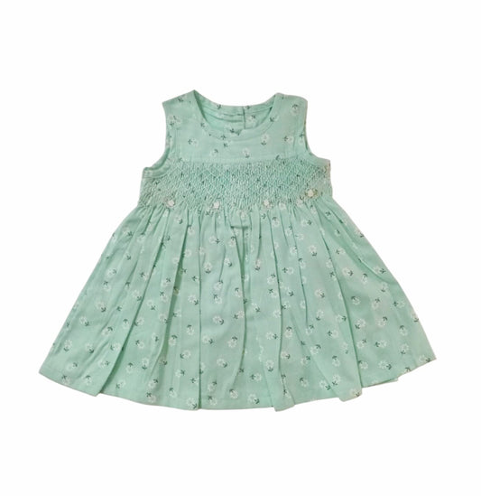 Floral Smocked Dress - Green
