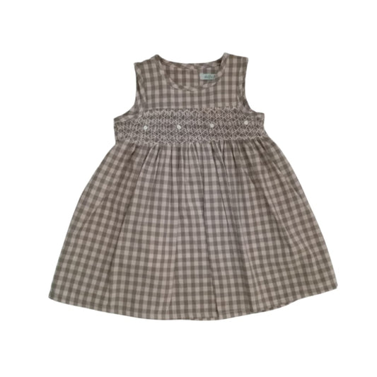 Smocked Dress - Green Checked