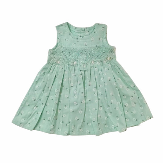 Floral Smocked Dress - Green