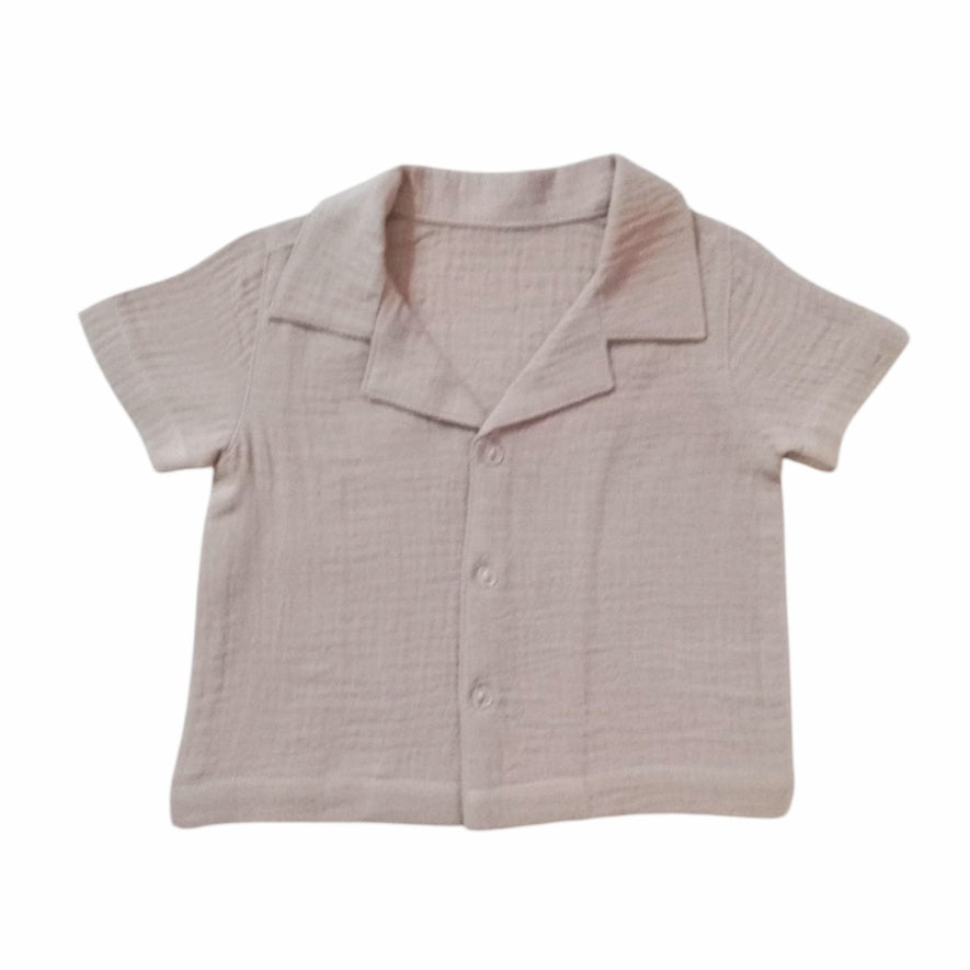 Boy's Muslin Shirt-Beige
