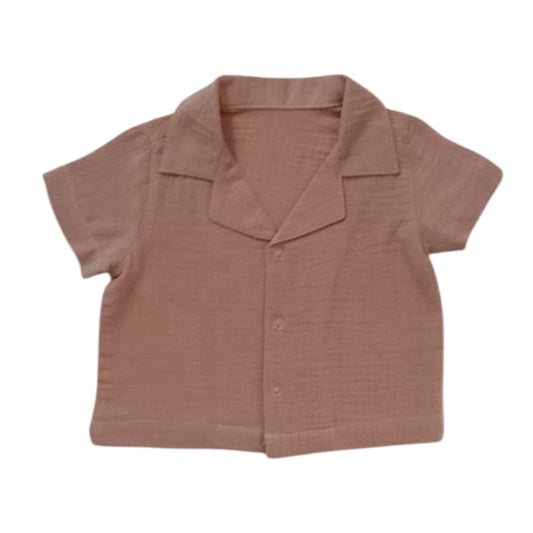 Boy's Muslin Shirt-Brown