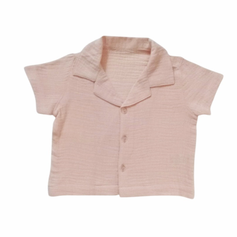 Boy's Muslin Shirt-Peach