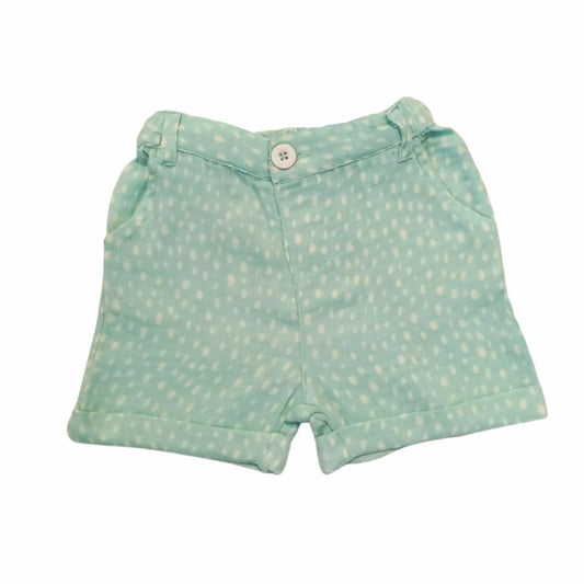White Dotted Green Short