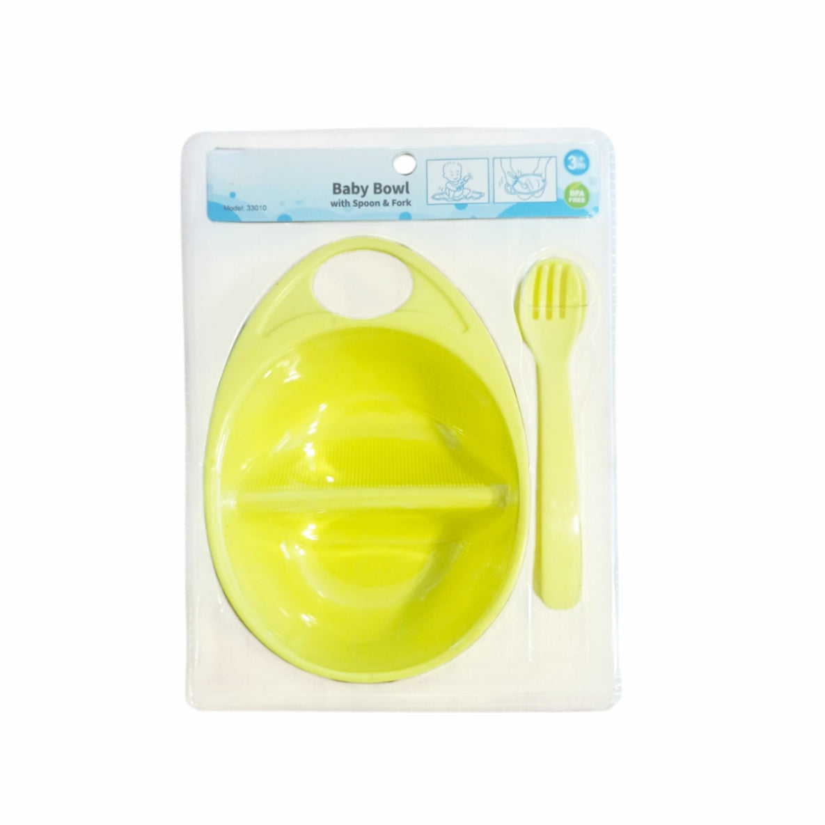 Baby Bowl With Spoon & Fork - Yellow
