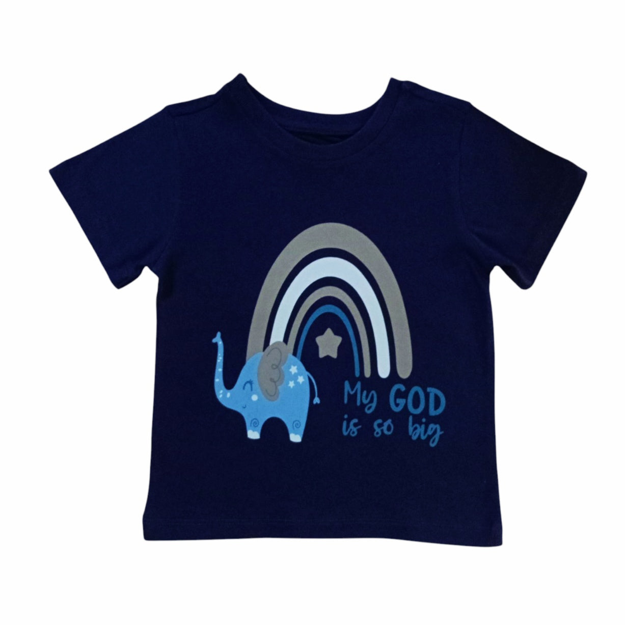 "My God Is So Big" Printed T-shirt - Dark Blue