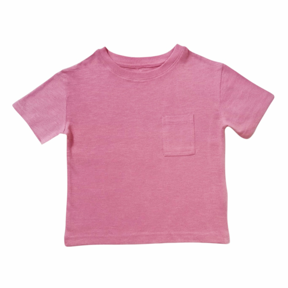 Plain T-Shirt With Pocket - Pink