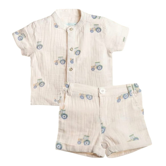 Tractor Printed Shirt & Short Set