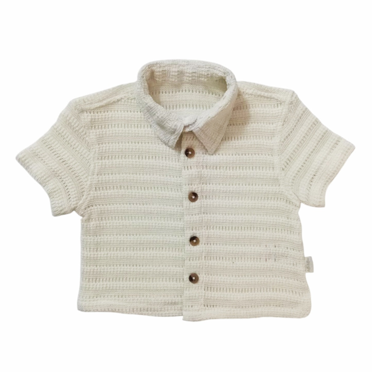 Textured Knit Shirt - Cream