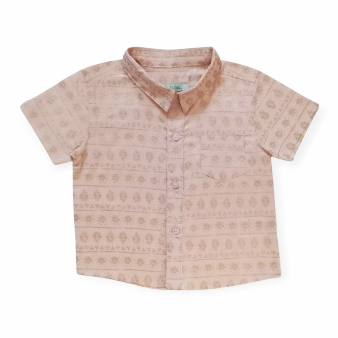 Gold Pattern Collar Shirt - Pink