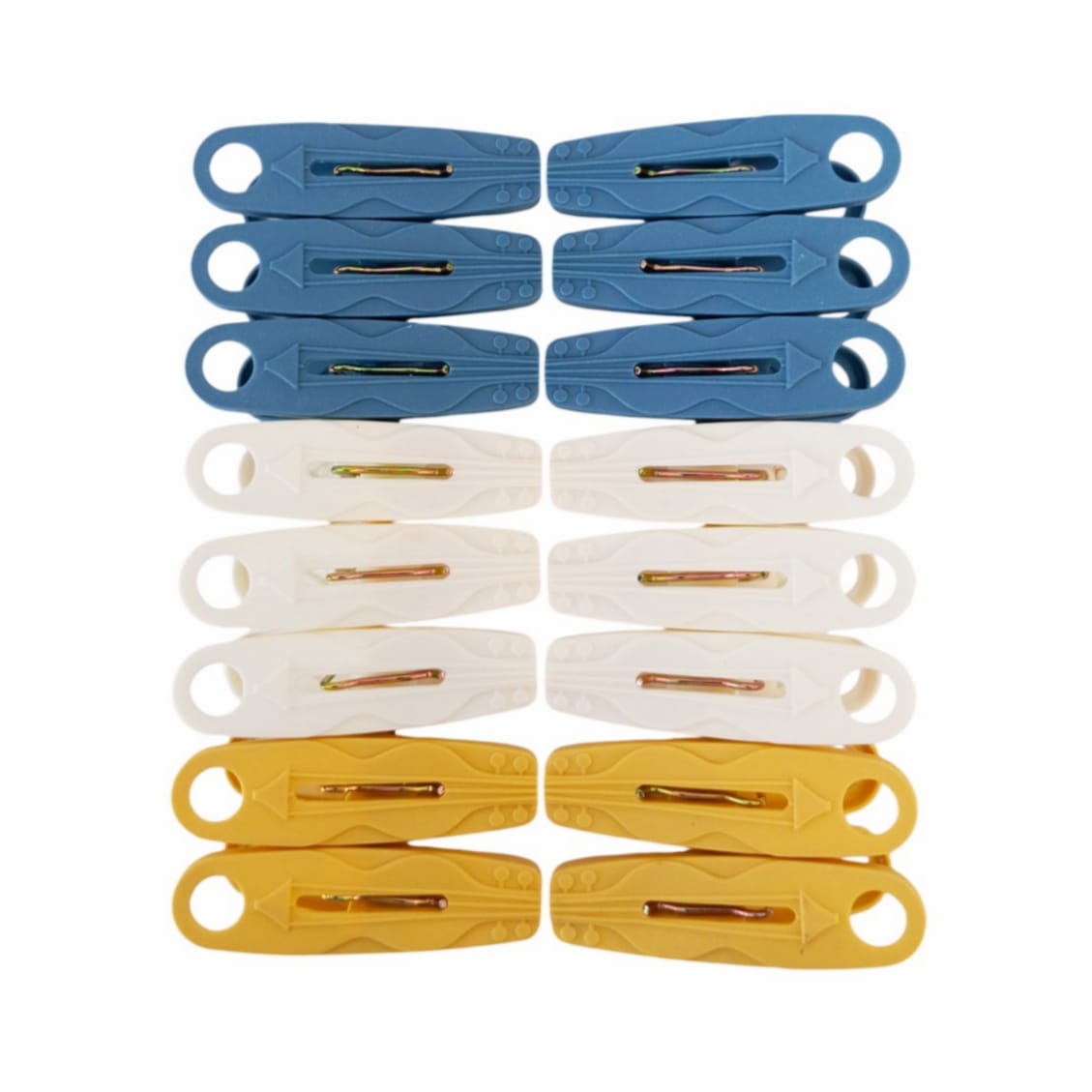 Cloth Clips 16 pcs - Blue,White,Yellow