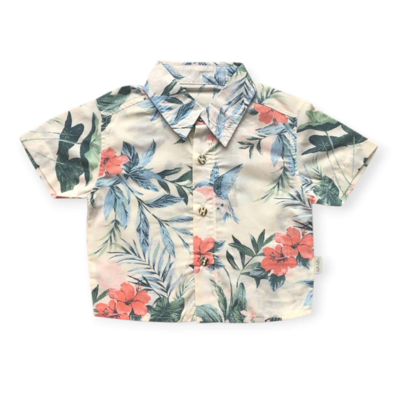 Floral Shirt - Olive Green